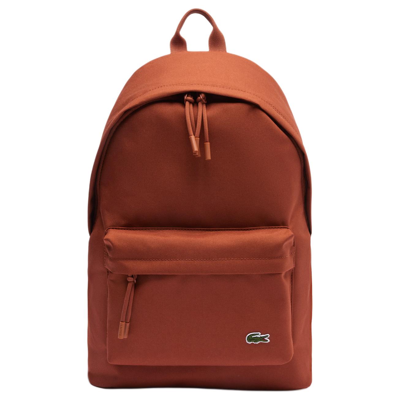 Lacoste Neocroc Fashion Casual Zipper Backpack Unisex backpack Brown NU4592NE-N72 Brown