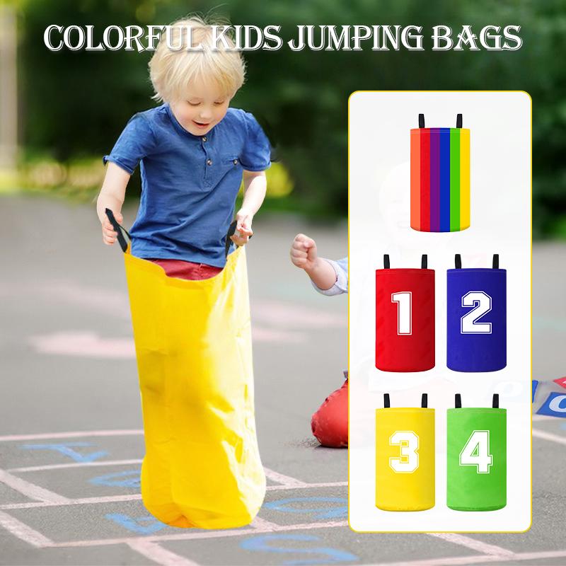 4 Pcs Kindergarten Indoor Parent-child Jump Bag Colorful Kids Jumping Bag Sack Racing Bag Outdoor School Party Games Race Bags