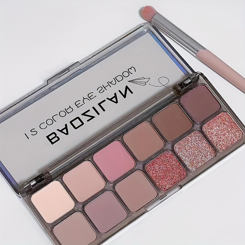 12 Color Eyeshadow Palette Rose Earth Tone, Shimmer Matte