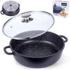 Orion GRANDE 28 Cm Cast Aluminum Frying Pan with Lid and Granite Non-Stick Coating (4.3L)