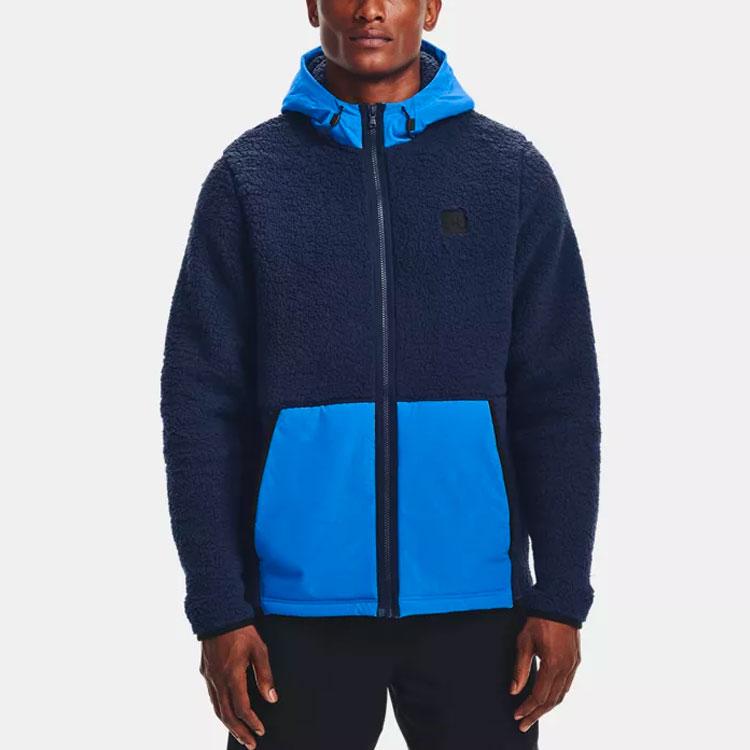 Under Armour Micro Casual Sports Fleece Full Zip Hoodie Men jackets Academy-Blue 1366718-408