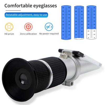 High Concentration Brix Refractometer 0~90% Honey Bees Sugar Refractometer Food Beverages ATC Brix Content Test Beekeeping Tool