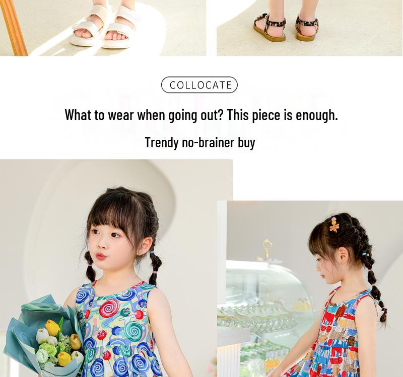 Girls' Summer Cotton Gauze Dresses & Pajamas: Children's Beachwear & Princess Skirts
