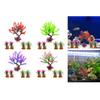 Aquarium Water Plant Simulation Artificial Moss Tree with Base for Fishtank Environment Enhancing Landscape Accessories