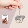 2D Flat Acrylic Keychain Cute Blue Icing Donut 67 Badminton Pattern Non-Fading Key Decor for Backpack Pendant