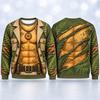 Christmas Fun Costume Fake Muscle  3D Print Long Sleeves Pullovers Autumn Winter Comfortable Base Outerwear Versatile Pullovers