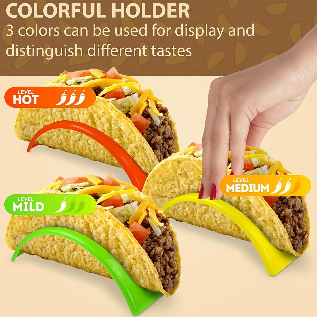 12Pcs/16Pcs/18Pcs Colorful Taco Holders - Made Of Durable PP Material, Suitable For Soft Or Hard Shell Tacos - Ideal For Use In Restaurants And Homes