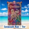 Elephant Theme Beach Towel Personalized Custom Name & Text Soft Quick Dry Beach Towel for Swimming Travel