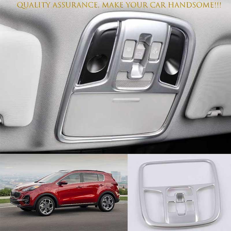 For Kia Sportage 2017-2022 Matte Silver Roof Front Reading Light Cover Trim 1PCS