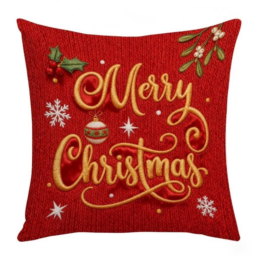 Festive Soft Christmas Pillow Covers 2D Printed Deer Throw Cushion Case Square Plaid Xmas Tree Pillowslip Living Room Decor