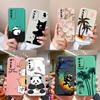 For Oppo F15 F17 Pro Phone Case Coconut Tree Soft Smooth Liquid Silicone Bumper For Oppo F 15 F 17 Camera Protection Back Cover