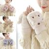 Fashion Plush Rabbit Fur Mittens Soft Winter Warm Warm Thick Gloves Comfortable Cute Plush Gloves Women