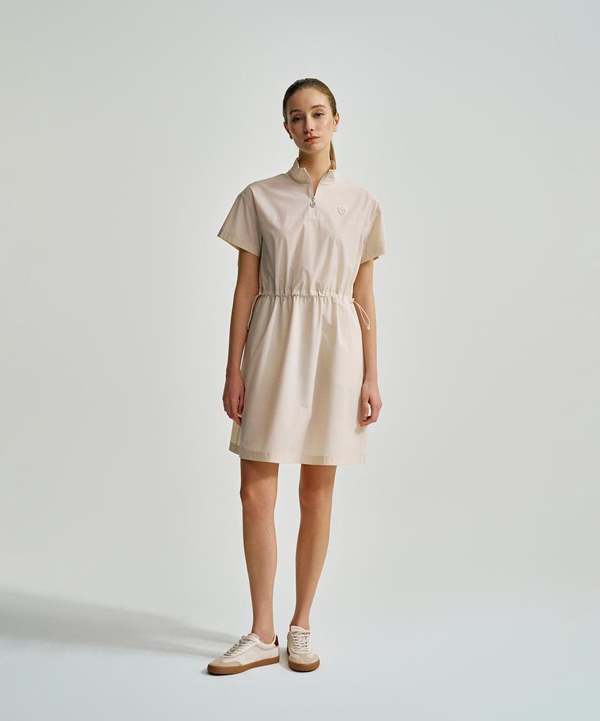 SERGIO TACCHINI W Comfortcool Lightweight Woven Short Sleeve Dress (Ivory)