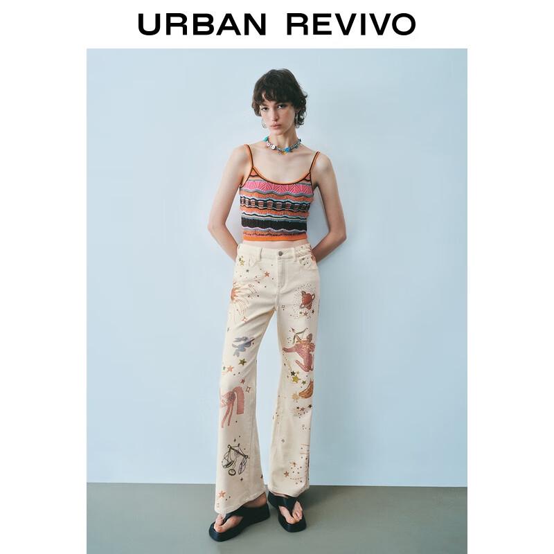 

UR Women s Artistic Embroidered Flared Cotton Pants 30