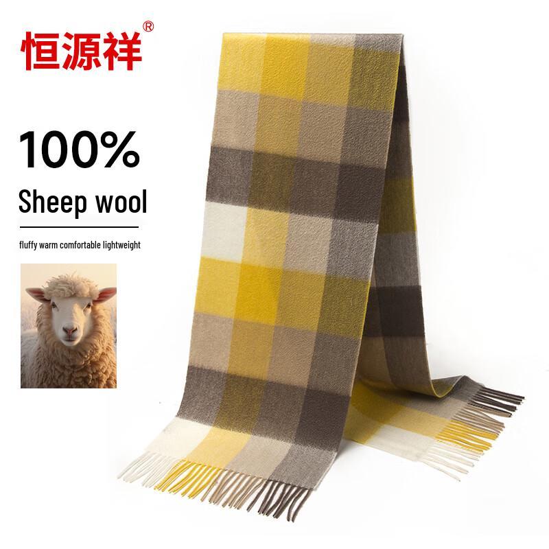 

Шерстяной шарф в клетку унисекс Hengyuanxiang 30*180CM