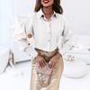 Autumn long-sleeved simple solid color V-neck women's shirt shirt women's clothing