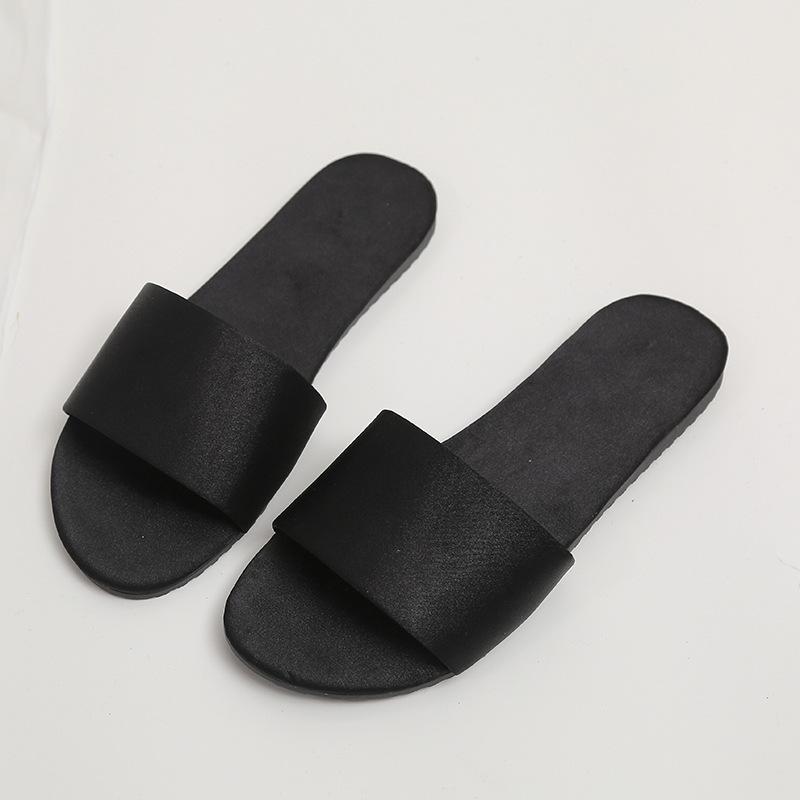 Women s Silk-Like Knot Wedding Slippers: Non-Slip Indoor/Outdoor Summer Footwear 38 чёрный