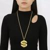 Trendy Rhinestone Dollar Sign Necklace – Hip Hop Punk Style with Creative Design