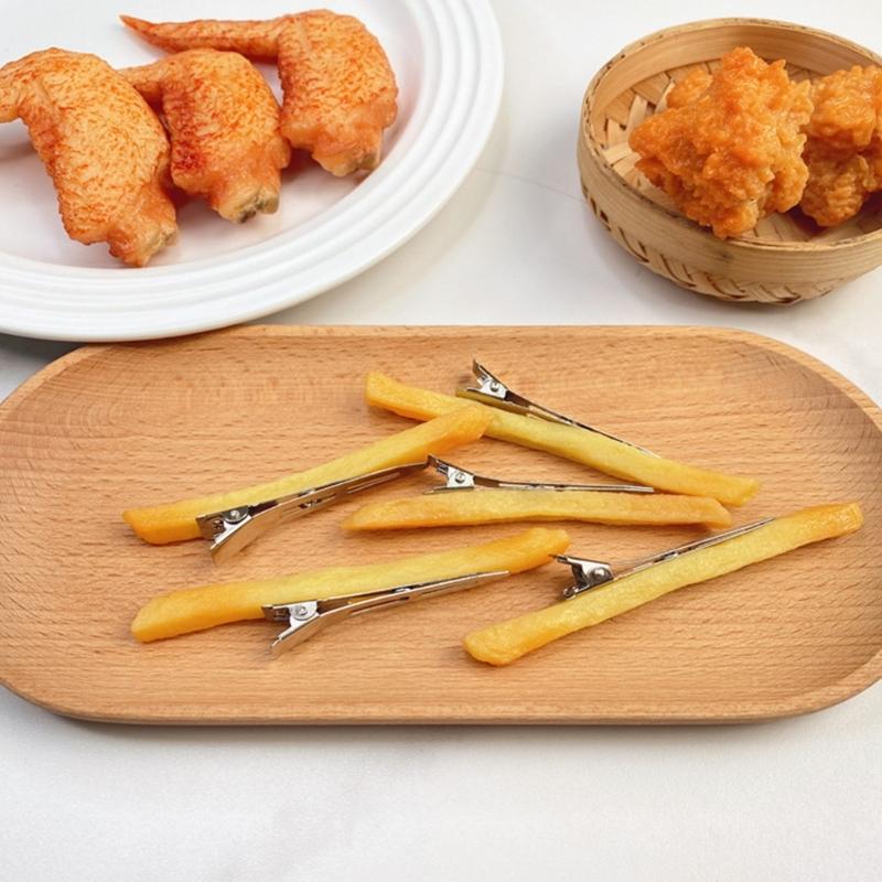 Haarspelden in Voedselvorm Franse Frietjes Haarklem Antislip Haarspelden Sectioneerklemmen Voor Dagelijks Gebruik Cosplay En Themafeest