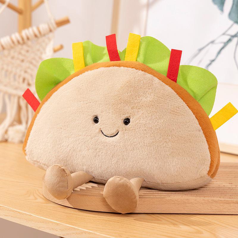 Fun Food Plush Toy: Taco, Fries, Pizza, Bread, Sandwich Doll Ornament