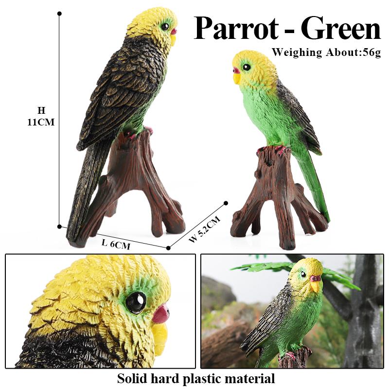 Oenux Forest Bird Animals Wild Ostrich Magpie Owl Crow Flamingos Figurines Action Figure PVC Garden Decoration Miniature Kid Toy