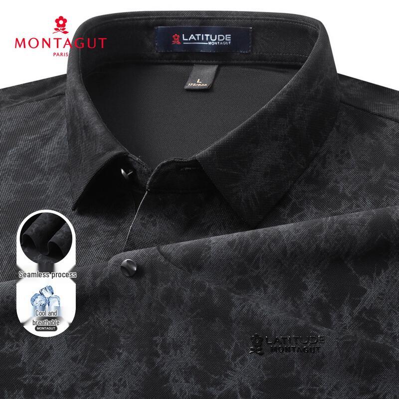 

MONTAGUT Ice Cool Breathable Ink Wash Floral Men s Polo Shirt XXL