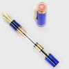 Ranvi Jinhao Tiandao 1935 Fountain Pen #8 Fine Sword Nib, Blue and Clear Acrylic, with Large Converter and Guitar Clip