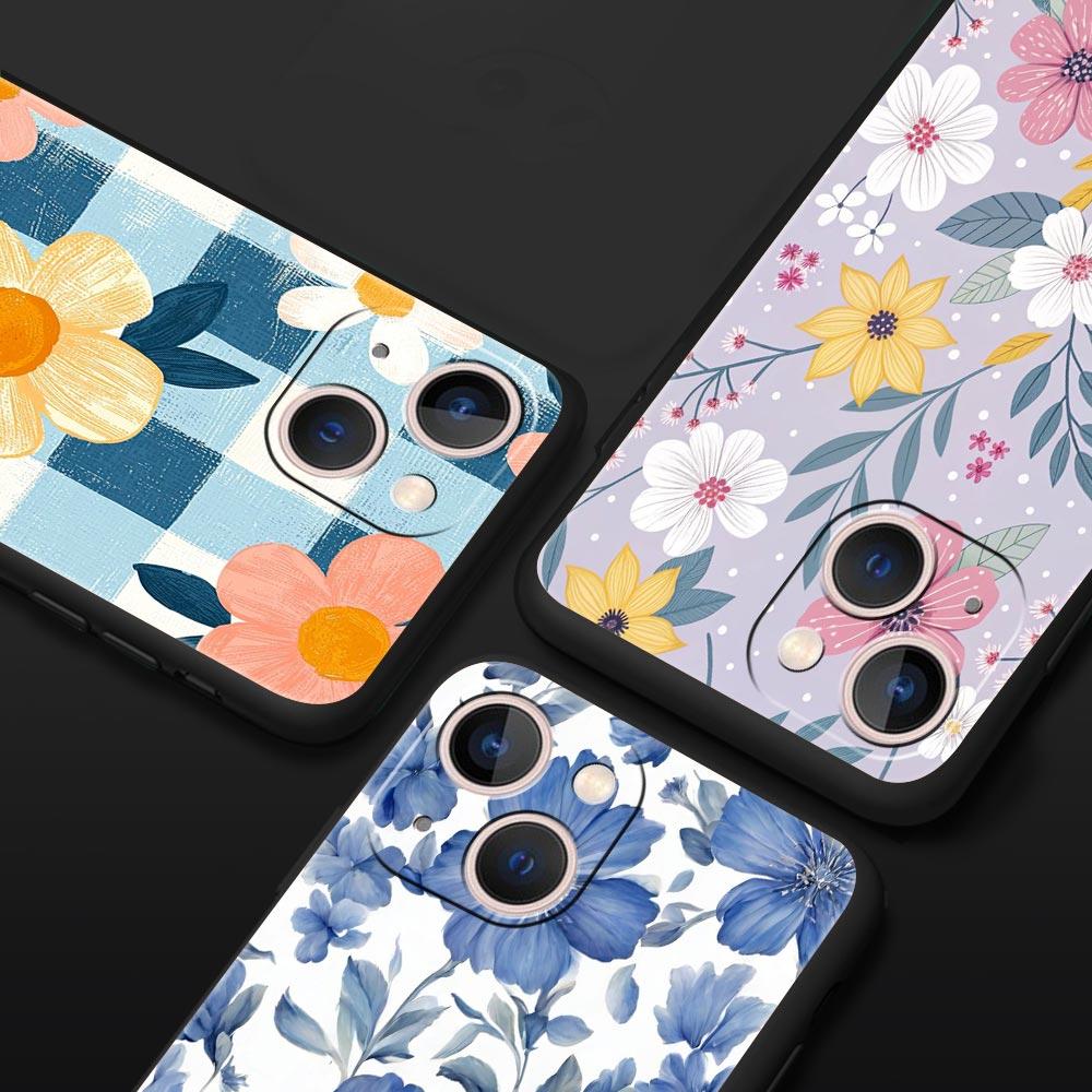 Phone Case For iPhone 17 16e 15 14 13 12 11 Pro Max SE 7 8 Plus Shell iPhone 16 Soft TPU Cover Stylish Flower Patterned Design