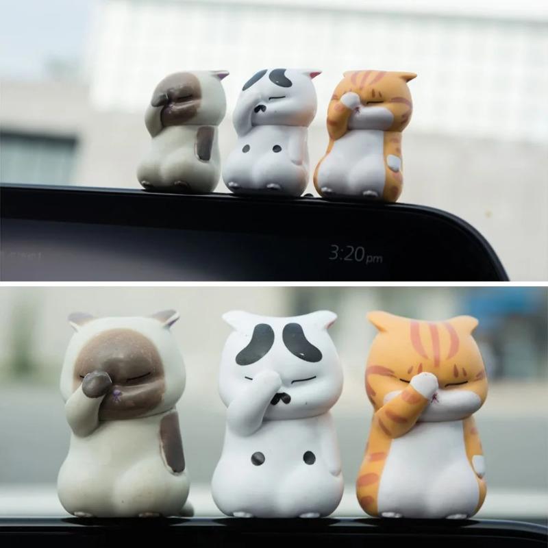 1pcs Cover Your Face Cat Figure Cartoon Anime Peripheral Kitten Doll Toy Cake Ornaments Kawaii Desk Car Interior Accessories