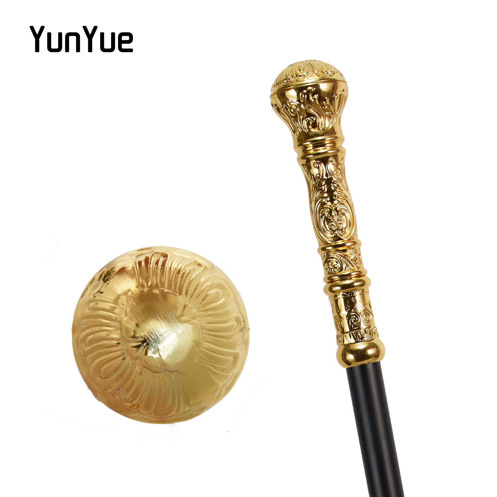 Elegant Golden Round Handle Fashion Walking Stick Cosplay Gentlemen Vintage Handmade Walking Cane Lady Detachable Walking Canes золотой