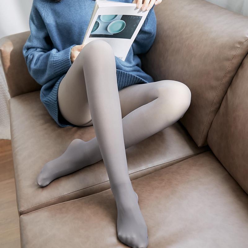Stewardess Gray Faux See-Through Leggings: Pantyhose for Spring & Autumn