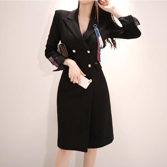 knee length black blazer