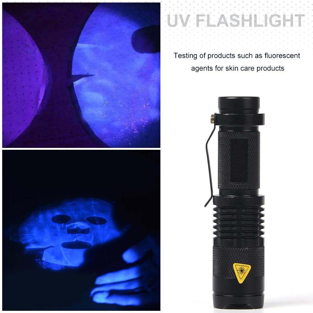 XPE Q5 395 UV Purple Flashlight Ultraviolet Light Torch Detector Perfect for Testing Dog Urine Pet Stains and Bed Bug