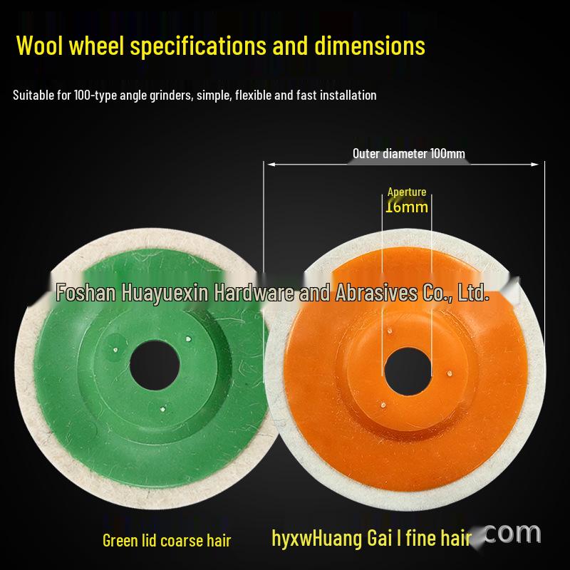 4-Inch Wool Felt Polishing Wheel for Metal & Stainless Steel (100*16 Mm) - Mirror Finish, Fits Angle Grinder