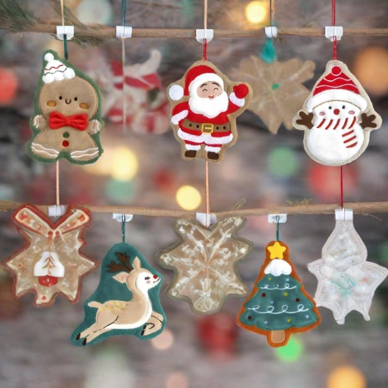 Christmas Hand Towel Kitchen Absorbent Cleaning Cloth Hanging Quick Drying Rag Bathroom Snowman Santa Claus Hand Cloth