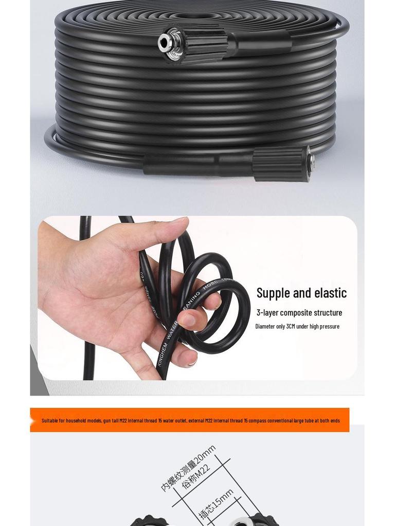 High-Pressure Water Hose Reel & Storage Rack for Car and Household Cleaning