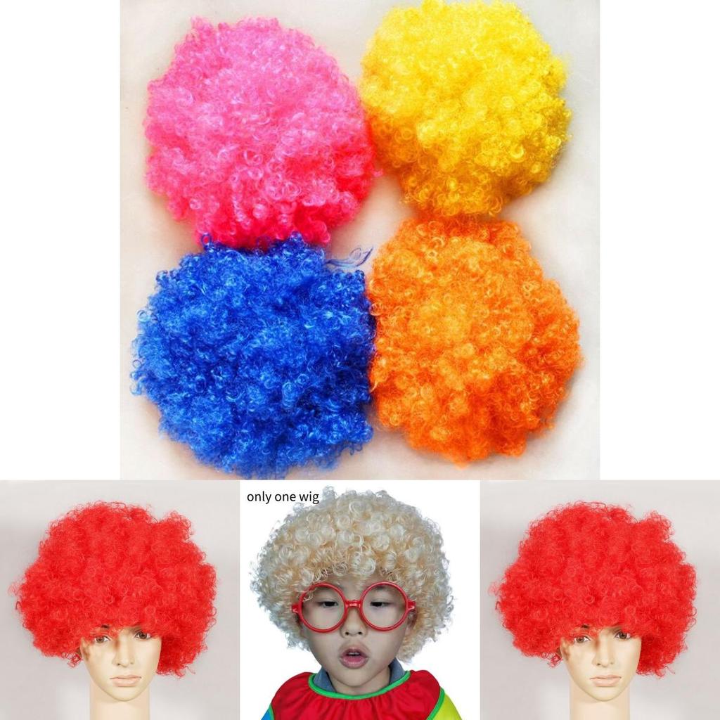Parrucca Costume Joker con Capelli Esplosione Colorata per Bambini e Adulti Divertimento per Feste