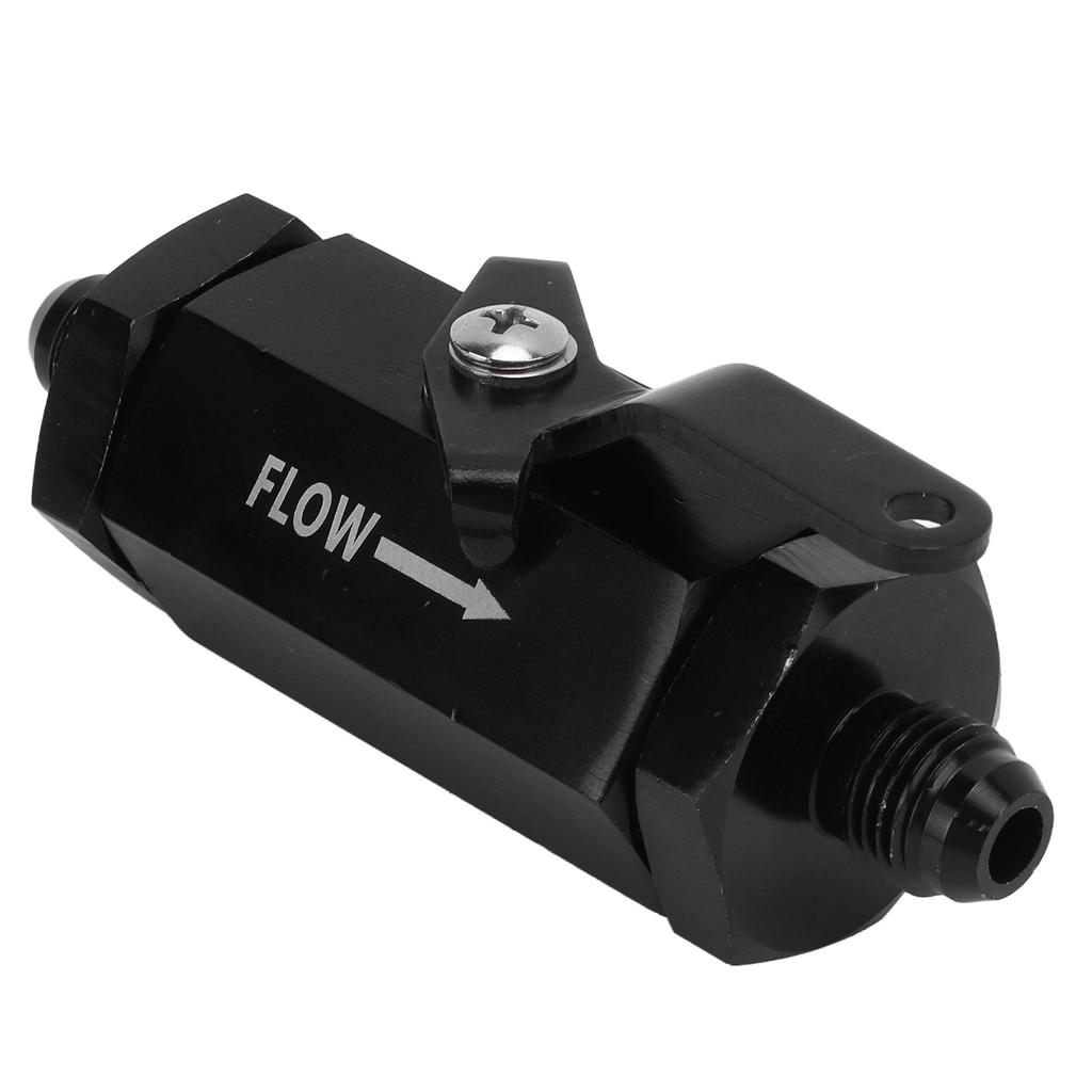 Car Fuel Shut Off Valve AN6 Fitting Flow Control Aluminum Alloy Black Rustproof Universal
