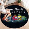 Among Us Custom Name Round Area Rug,Carpet Rug for Living Room Bedroom Sofa Playroom Decor,Non-slip Floor Mat