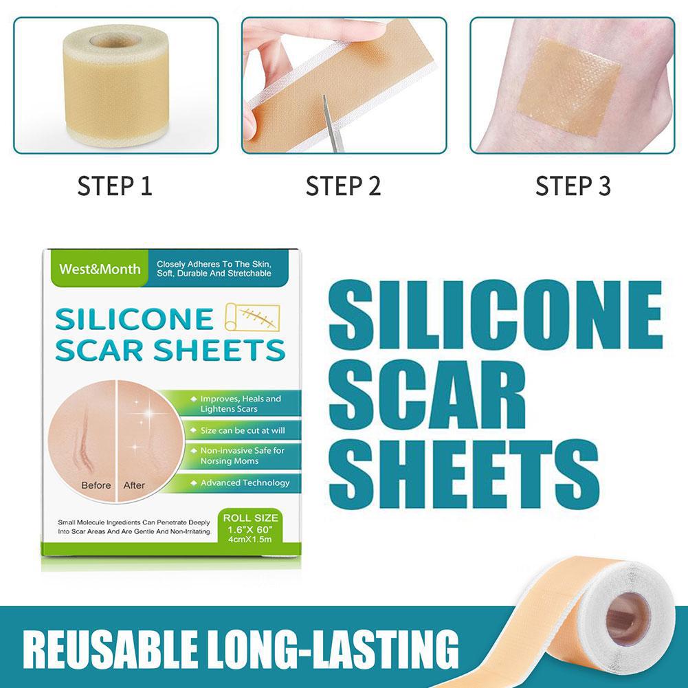 Silicone Scar Patch Waterproof Breathable and Soft For Postoperative Scars Burn Scars Acne Scar Daily Care Enhancing Skin Repair