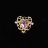 10Pcs Fashion Vintage Hollow Lace Crystal Peach Heart Love Accessories Baroque Alloy Accessories DIY Handmade Materials