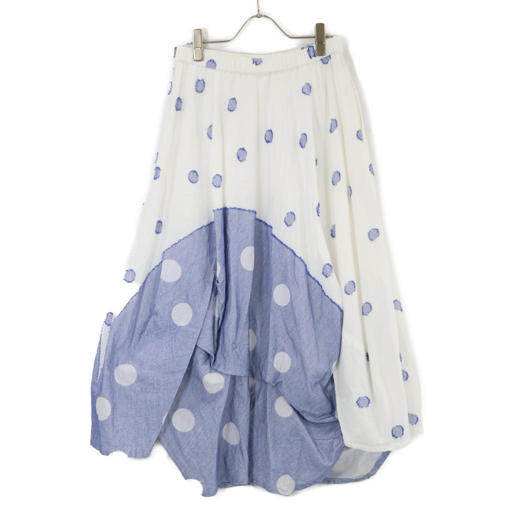 Sensounico Dot Switching Skirt Skirt 40 White X blueUsed
