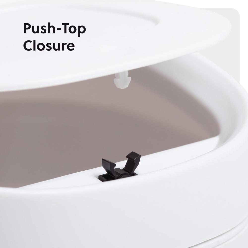 Compact Mini Trash Can Wastebasket Indoor Office Round Design Push-Top Closure Lightweight 2L Capacity Ideal Bathroom Car Craft