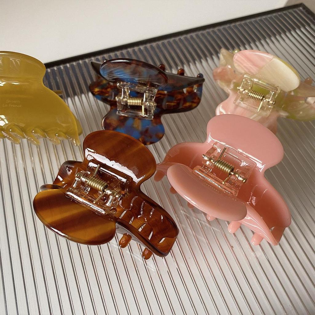 Korean Style Medium Ponytail Claw Clip - Acetate Shark Clip Hair Accessory for Women