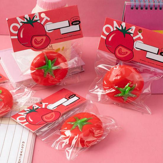 Tomato Squeeze Toy Stress Relief Persimmon Mangosteen Mango Lemon Squeeze Sensory Fidget Toy Slow Rising Stress Ball