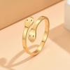 Adjustable Punk Style Stainless Steel Double Snake Ring for Women