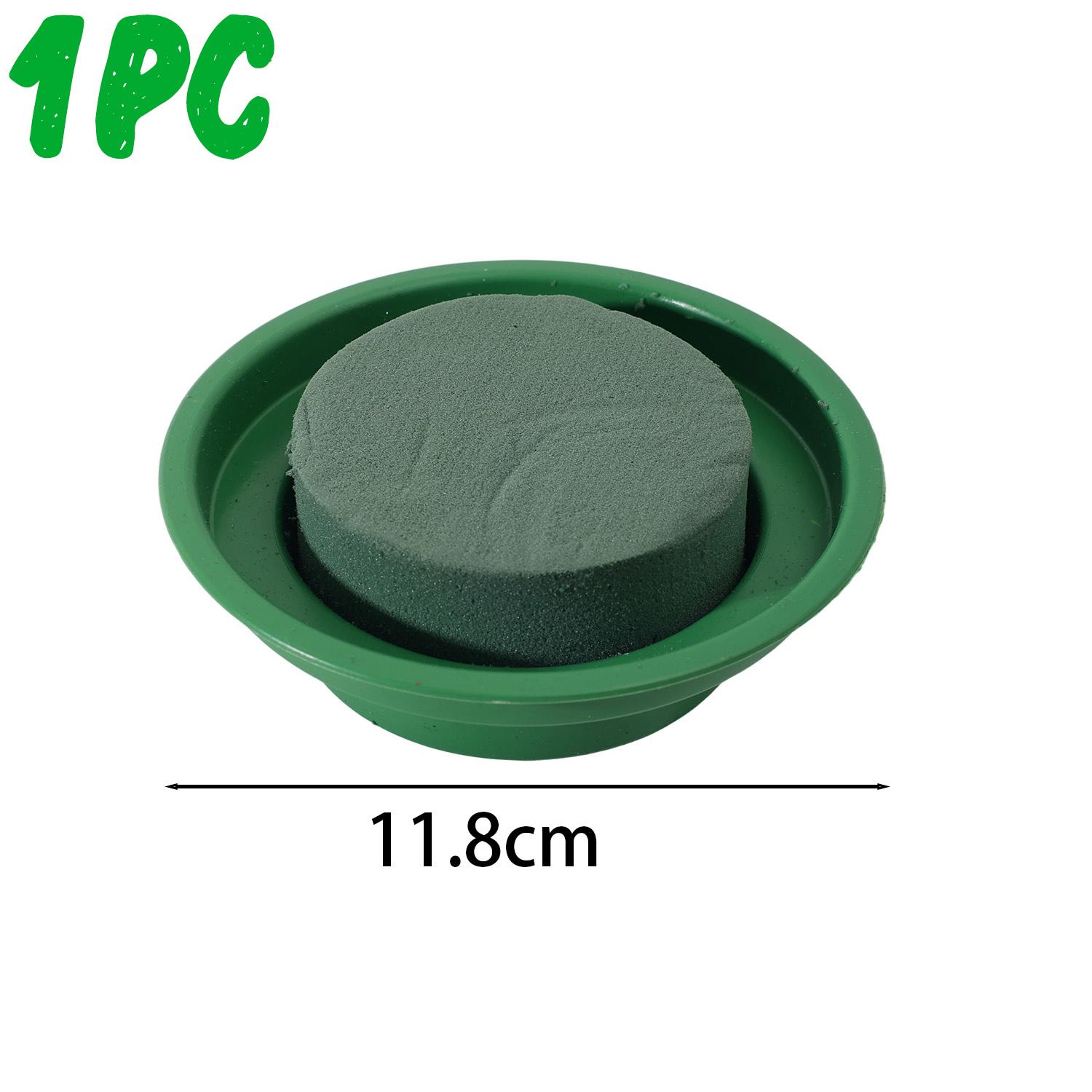 

Round Green Floral Foam Block with Bowl for Fresh and Artificial Flowers DIY Flower Arrangement Kit Birthday Wedding Party Decor