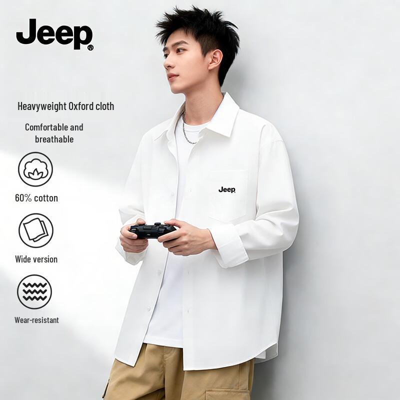 

Jeep Мужская весенняя длиннорукавная деловая рубашка для офиса 3XL