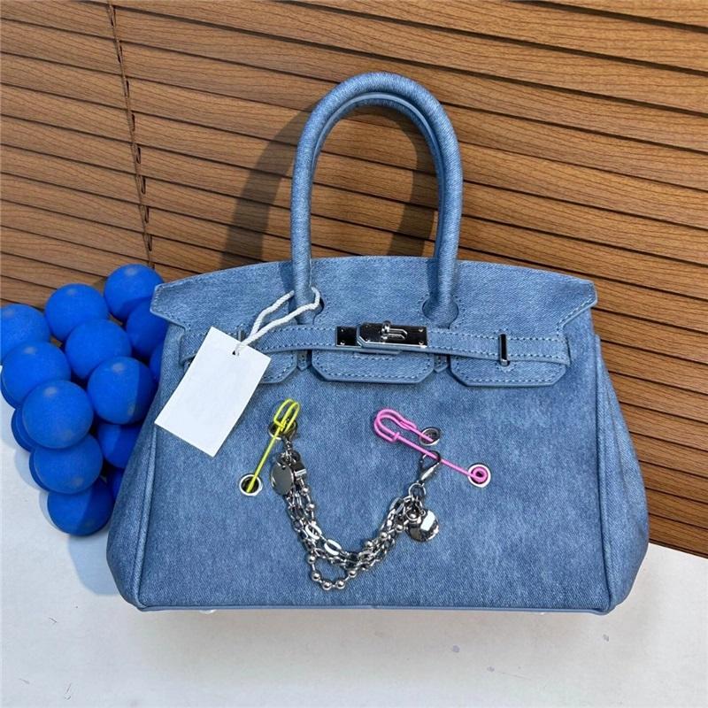 Niche Kabelka Dámská Nová Džínová Velkokapacitní Jednoramenní Messenger Platinová Taška