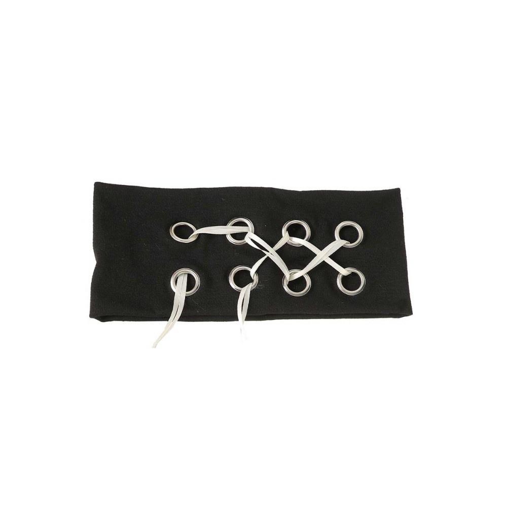 Hollow Out Flower Elastic Headband Hibiscus Rhinestone Chain Headscarf  Girls